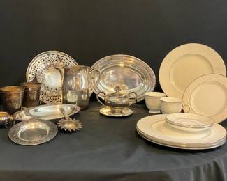 Silver Plated And Lenox China Kitchen Accessories 