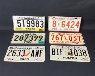 Vintage Panama And Quebec License Plates with other Georgia License Plates 