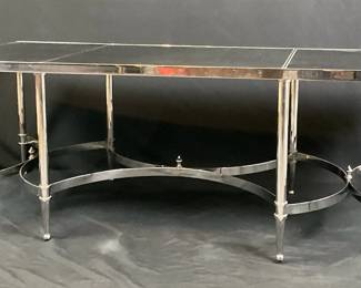 Modern Smoked Mirror and Chrome Coffee Table 