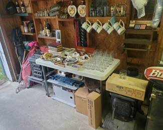 Lots of Moose Club #948 Charles Town, WV Memorabilia...glasses, mugs, jewelry, decanters, jacket, and more.