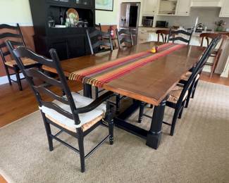 8 rush bottom chairs 