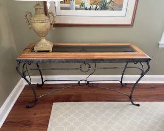 Glass top console table (28 x 52 x17)