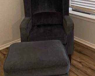 LazBoy Blue Chair With Matching Ottoman