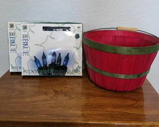 Two Sets Of Christmas Superbright Minilights Lights 100 Blue  Bushel Basket