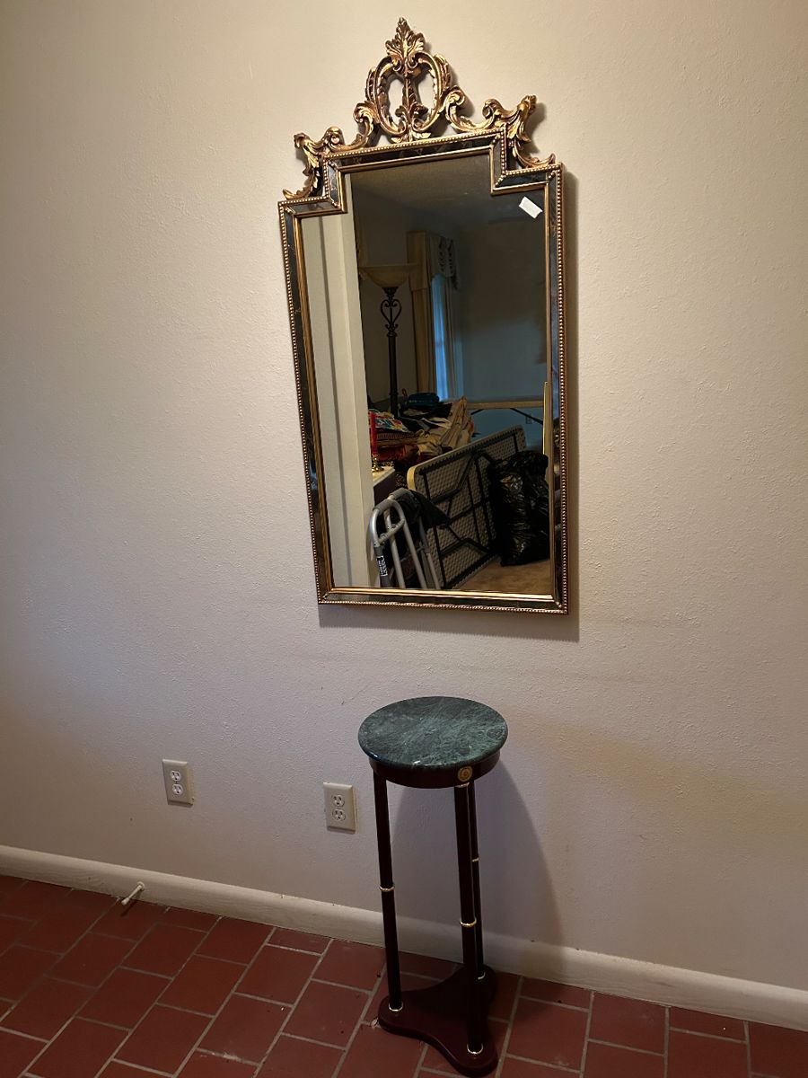 Hall mirror and plant stand