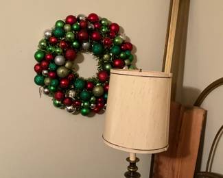 Lamp, Christmas ball wreath