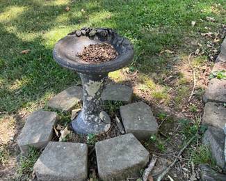 Outdoors in back of the house - Bird bath