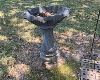 Outdoors in back of the house - 2nd birdbath