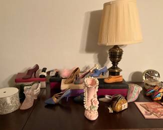 Glass collectible shoes