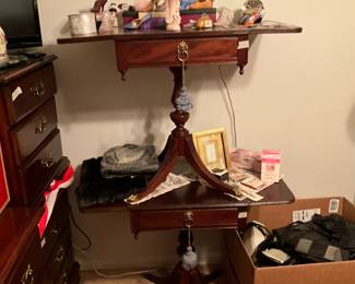 Tables stacked with collectibles