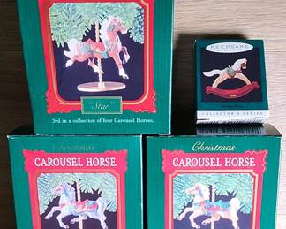 1989 Hallmark Carousel Horse Ornaments 1996 Keepsake