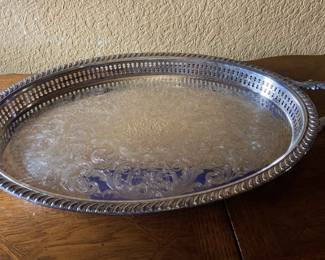 18in Newport Gotham Silver Plate Serving Tray