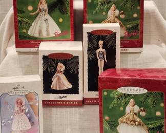 6 Hallmark Keepsake Ornaments Barbie