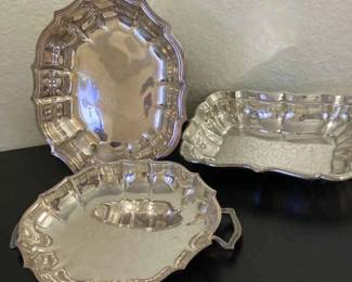 3 Piece Silver Serving