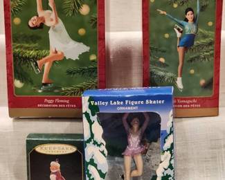 4 Hallmark Other Brands Ornaments  Skaters