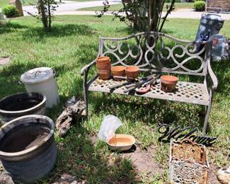 Yard art and pots