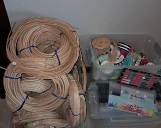Basket making supplies ribbon art pins