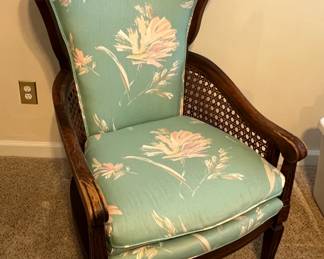 Rattan wingback chair