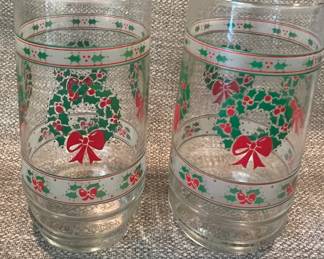 Anchor Hocking holiday drink glasses