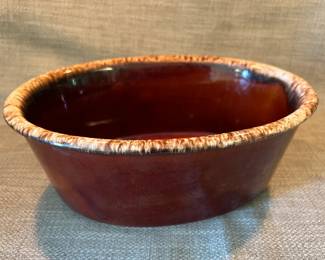 Hull drip glaze oval bowl