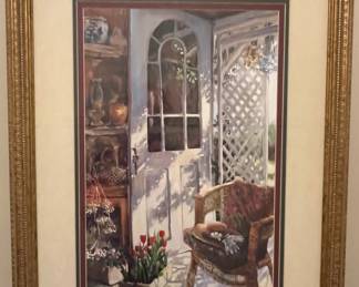Framed print signed by Susan Mink Colclough