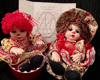 Marie Osmond "Cherry Muffin" (with COA) and "Apple Spice Muffin" porcelain dolls 
