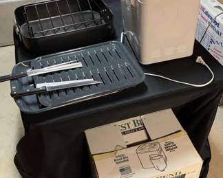 Cooking Trays, Knives, And West Bend Bread Maker