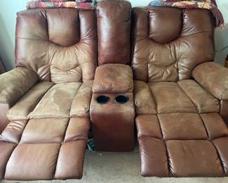 Leather rocker recliner 