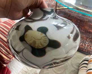 Signed vintage art glass 