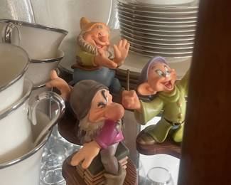 Snow White, and the seven dwarfs porcelain figurines