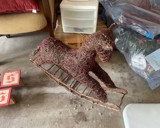 Cute wicker horse large 