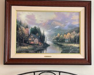 Large Thomas Kincaid, painting on canvas limited edition with COA