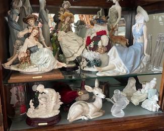 Lladro, Giuseppe, Armani, and other collectible pieces