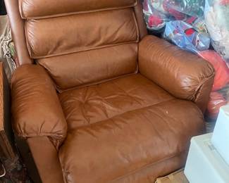Leather recliner plunkett furniture barkalounger