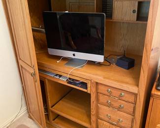Oak computer cabinet