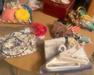 American girl accessories and build a bear clothes. Tea set Savanna doll