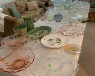 Vintage crystal some early 1900’s. Including Vintage punch bowl, banana (fruit) bowl
