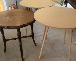 Round decorator tables and vintage circle table