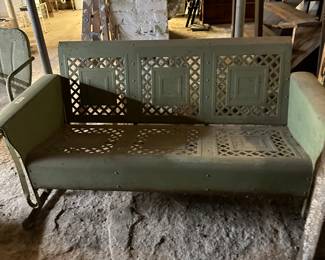 Steel Gliding Porch Bench by The Bunting Glider Co., circa 1940s