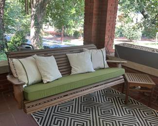 Outdoor teak porch swing 