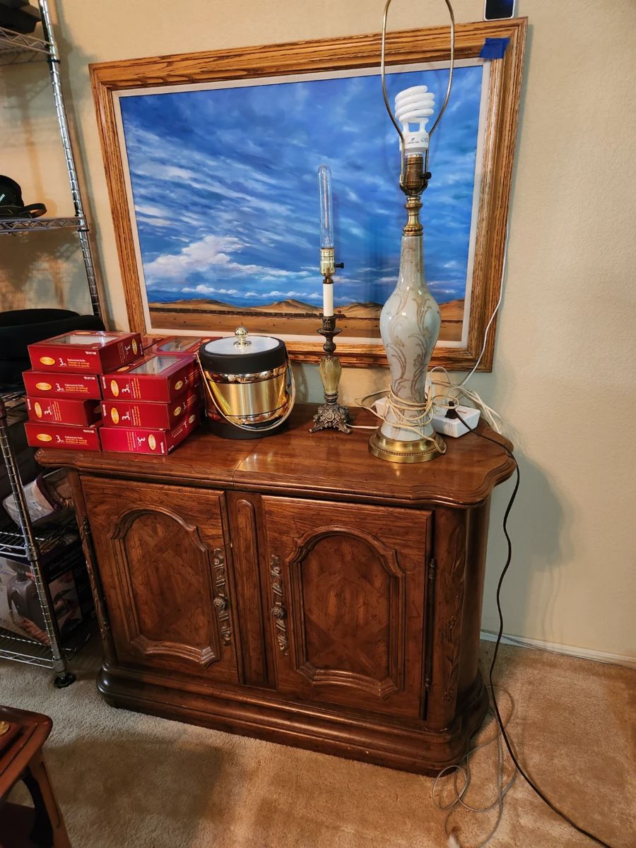 Bar/ server. Doors open with shelves.