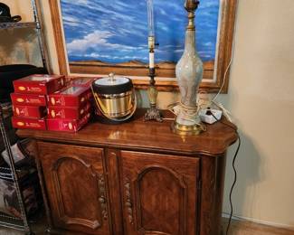 Bar/ server. Doors open with shelves.