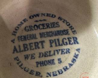 PILGER NEBRASKA Advertising 1930's RED WING Gray Line with Sponge Band