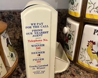 WISNER NEBRASKA Advertising Tin Wall Match Holder Rendering Service