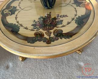Hand Painted French Provincial Coffee Table 