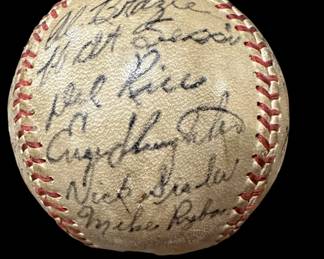 1946 World Series Signed Baseball by ST. LOUIS CARDINALS (DIZZY DEAN)
