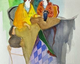 Original Signed Watercolor by ITZCHAK TARKAY