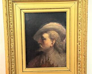 Original Oil on Canvas "Cavalier of Charles 1st Time" Portrait MCMA (Massachusetts Charitable Mechanics Association) Fine Arts Show 1878 Attributed (on back) to J. HENRY YOUNG