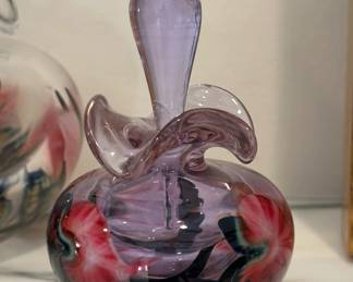 LOTTON Art Glass Perfume Bottle by JERRY HEER for LOTTON STUDIOS