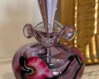 LOTTON Art Glass Perfume Bottle by JERRY HEER for LOTTON STUDIOS